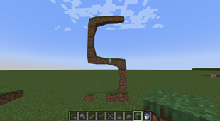 Bold letter S made of blocks with smooth terrain enabled.
