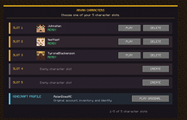 Persistent character roster