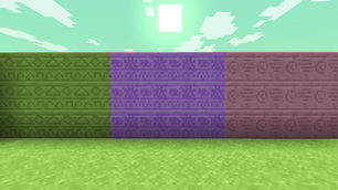 Green, Purple, and Pink Chiseled Sandstone Side-By-Side.