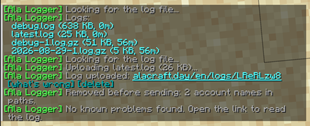 Uploading a log from the game chat