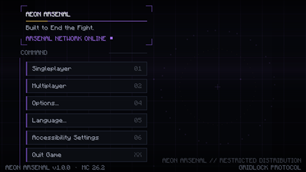 Aeon Arsenal Main Menu