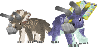 Serene (left) and Thunder (right) The Triceratops!