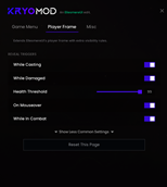 Player Frame Options
