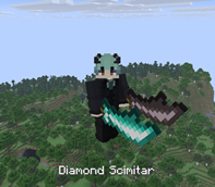 Diamond and Netherite Scimitars Render