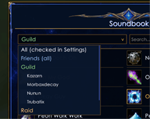 Share sounds with Friends, Guild, Party, Raid or individual WoW players