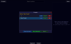 Presets Menu