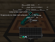A Twilight Forest Ice Bow reinforced with Cursium Ingot and Ice Dragon Steel.