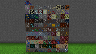 All ores retextured by the resource pack