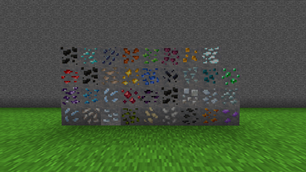 Underground Biomes ores, using migmatite as the base stone. All stone types function.
