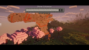 A Stone Colossus swings through the cherry trees