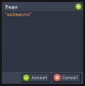 Tags menu