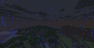 Great storm — the sky stacks up dark and the rain comes down in sheets