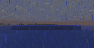 Tsunami — a wall of water crossing the open sea toward the shore