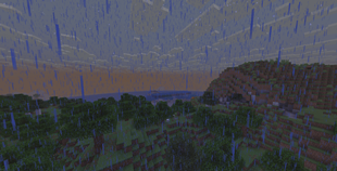Hailstorm — hail driving in sideways over the treeline