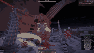 Fighting one of the bosses