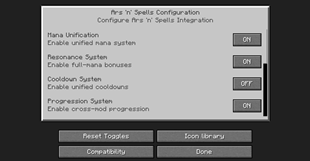 Ars 'n Spells In-Game Configuration