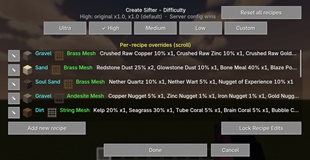 UI Configuration Interface: Difficulty Selection