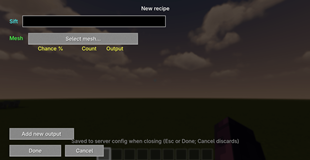 UI Configuration Interface: Add recipe