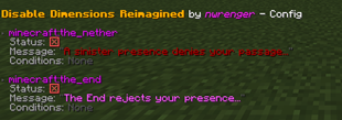 Config Panel Message