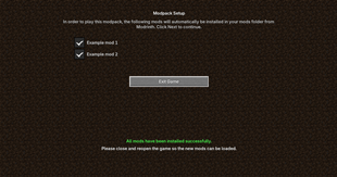 Example when the mods have been downloaded succesfully