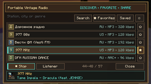 Portable Vintage Radio - Main Interface With Radio Stations