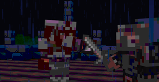 Blademaster taking on Possessed Armor Knight