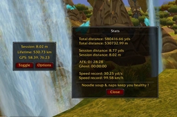 Feet of Azeroth: Coordinates & Pedometer