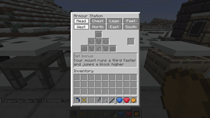 **Armour Station** — Plates, frame, clasps and padding; the padding decides the kind.
