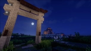 The Torii on a moonlit night