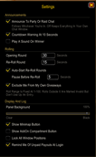Giveaway Dice Roll Setting Window