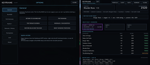 Dashboard with Keyframe Options for RunHUD, pull estimates, Mythic+, network, nameplates, loot, and more.