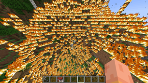 burn down a forest using fire tnt