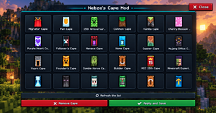 Cape selection menu