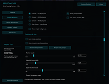 Settings: Frames and Layout 2