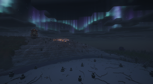 Mountain Tundra Village at Night