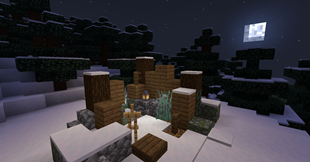 Spruce Hut (at night)