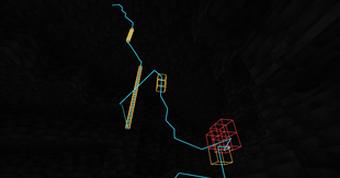 Red outlines hint which blocks to break