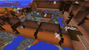 Внутри. Иногда появляются сокровищницы рядом с коридорами / Inside. Dungeons sometimes appear near corridors