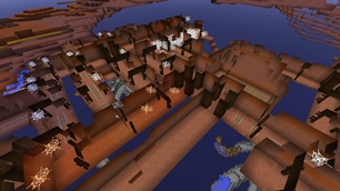 A dense cluster of corridors near the main earthen room / Плотное скопление коридоров рядом с главной земляной комнатой