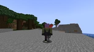 Rear view of flying armor