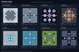 Eight compact battlefields — layout diagrams