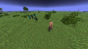 Villager Chased by a Zombie Jockey
