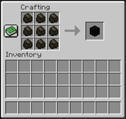 Crafting recipe (shapeless) for coal block, from Matcha Flavoured.png