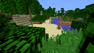 The jungle village on the lake shore
