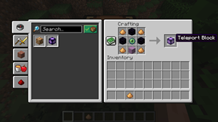 Recipe a Teleport Block