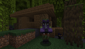An Alchemist Servant next to a Witch Hut.