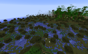 Larger swamp areas