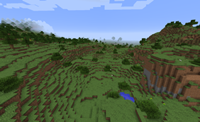 Valley between cliffs