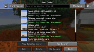 Seed Scout - Result Seed List
