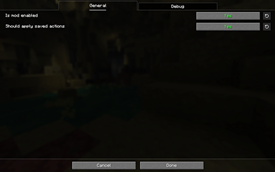 Config screen
